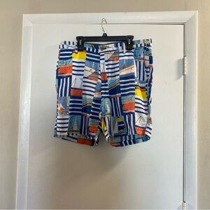 Nautica Multicolor Striped Linen 38W Shorts